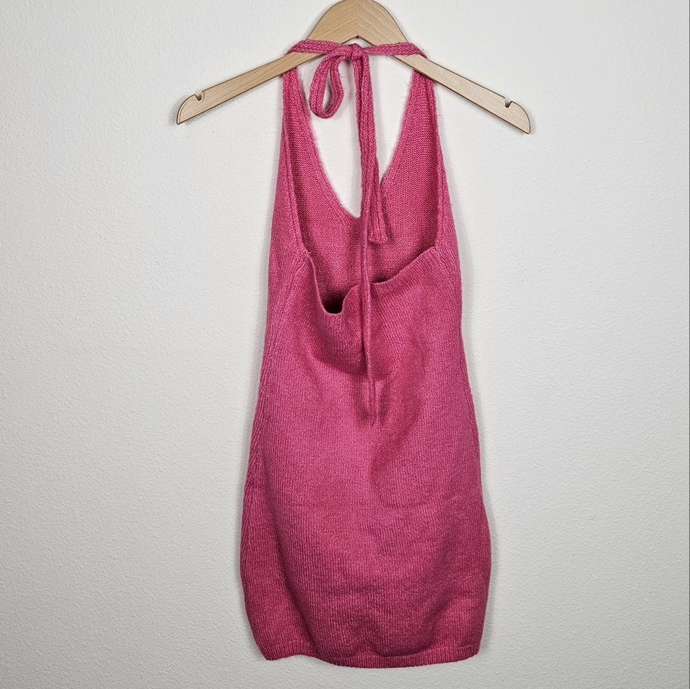 Princess Polly Blair Mini Dress Hot Pink Women's Size XS/S Knit Halter Dress - Picture 3 of 10